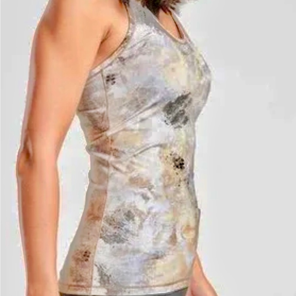 Athleta Shanti Gilded Tank in Metallic Gold Silver Bronze Athletic Gym